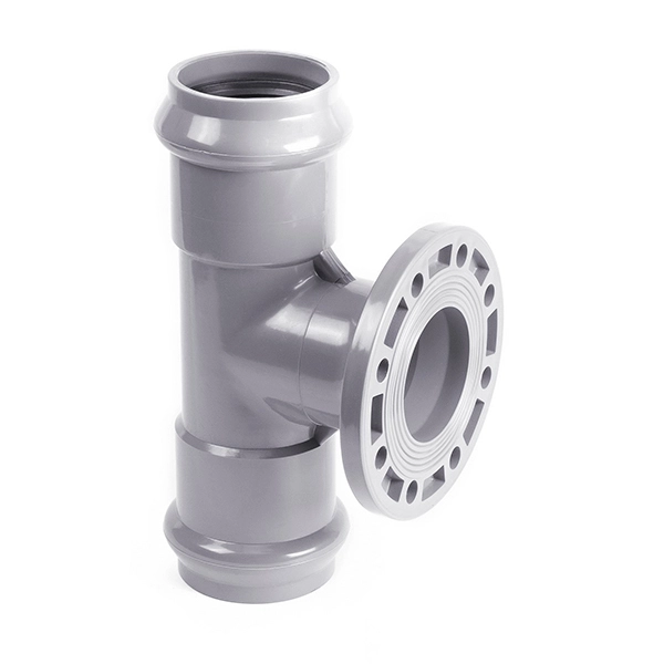 Тройник НПВХ Dn 160 с ПВХ фланцем Ду 150 ХЕМКОР